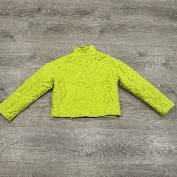 NWT SEVEN FOR ALL MANKIND LIME GREEN QUILTED DOUBLE POCKET CROP JACKET XS - Picture 9 of 9